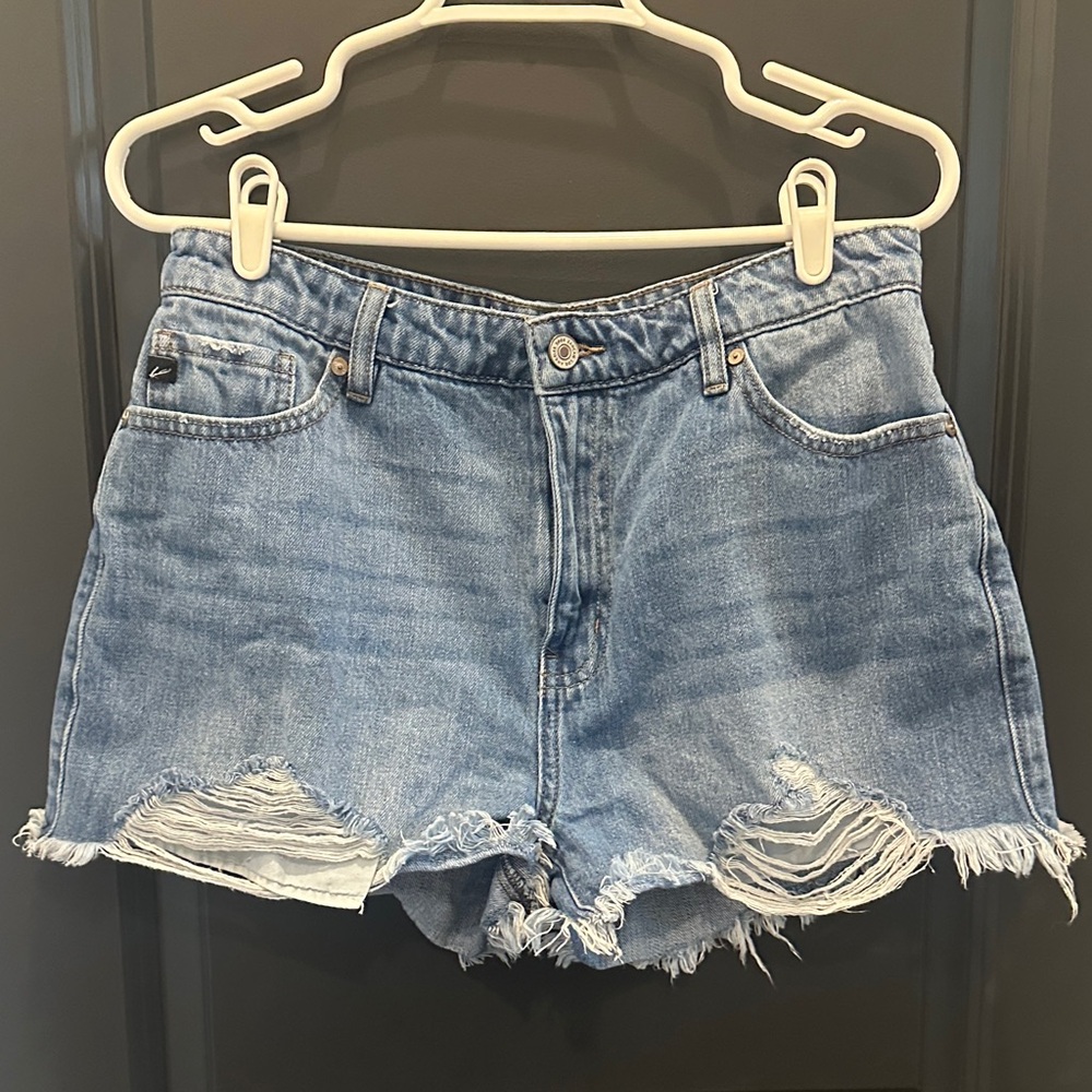 KanCan Light Blue Distressed Jean Shorts